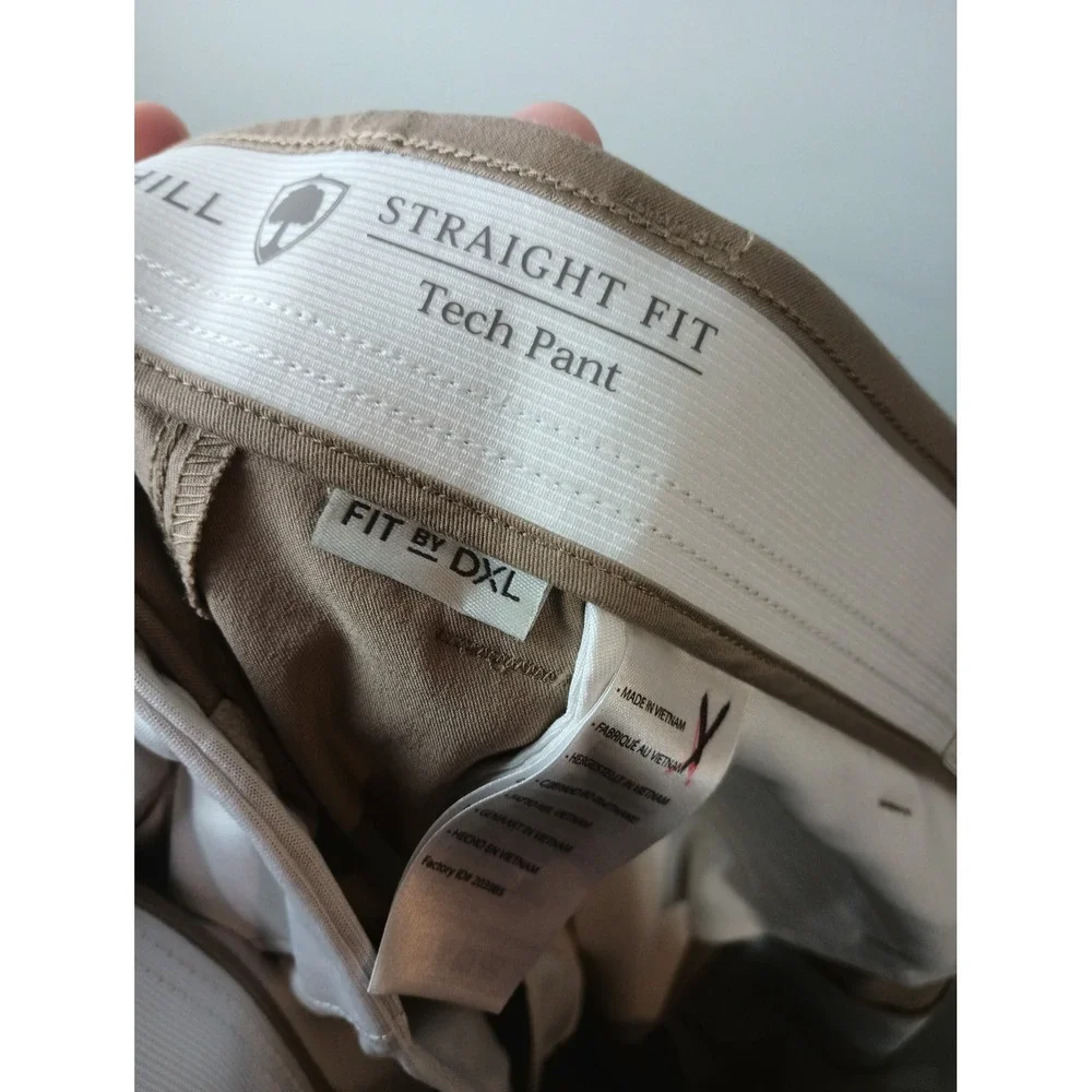 Oak Hill Tech Pant Mens 44x28 Khaki Straight Fit Stretch 37.5 Technology NWT